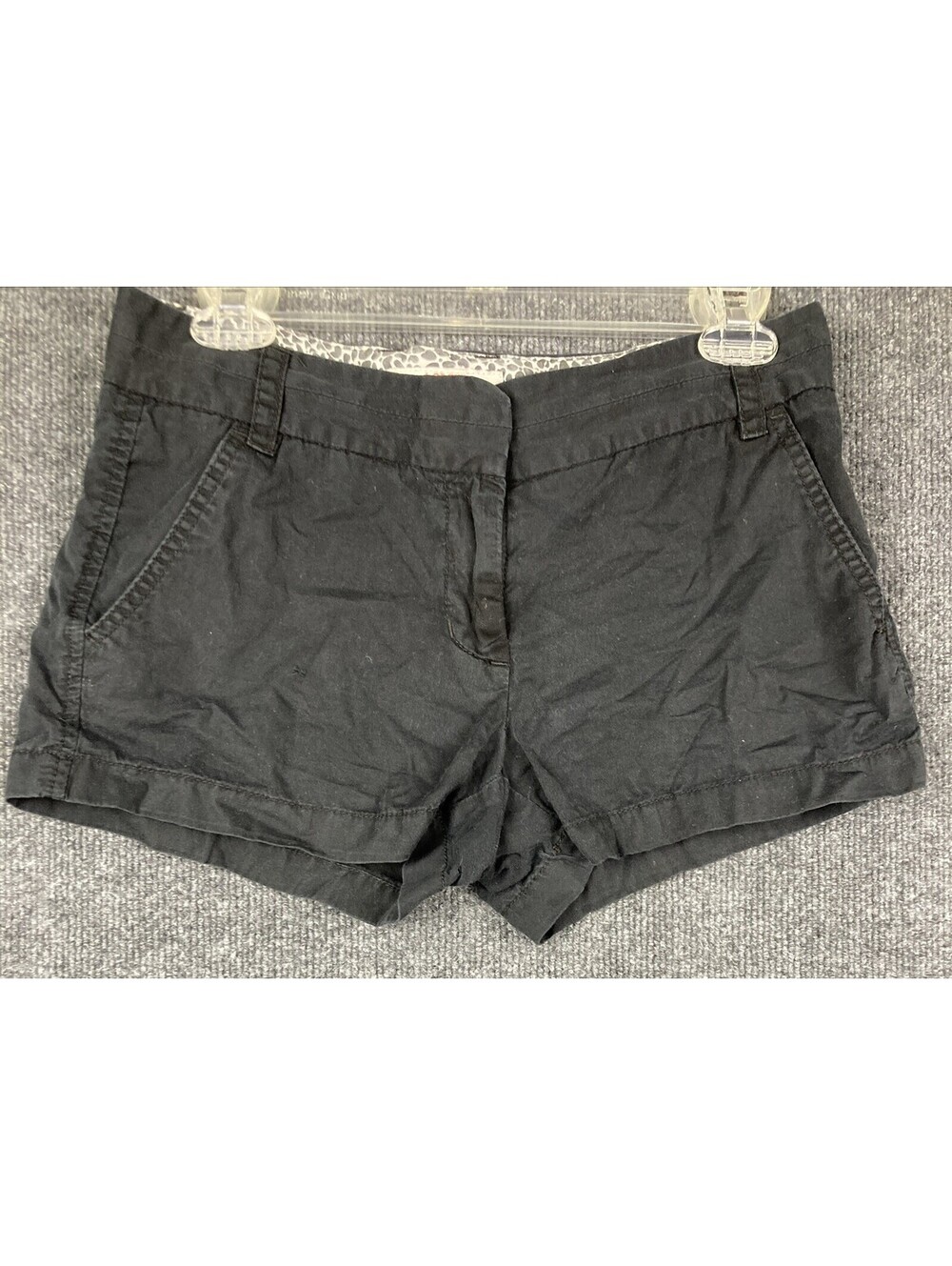J.Crew Womens Size 2 Broken-In Chino Black Flat Front 3" Inseam Shorts